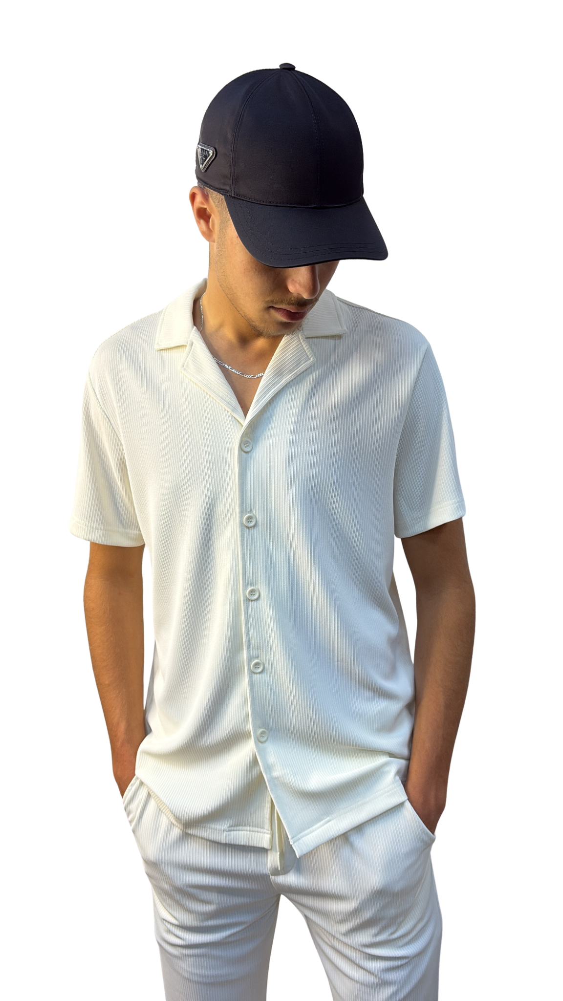 Ensemble chemise+pantalon blanc