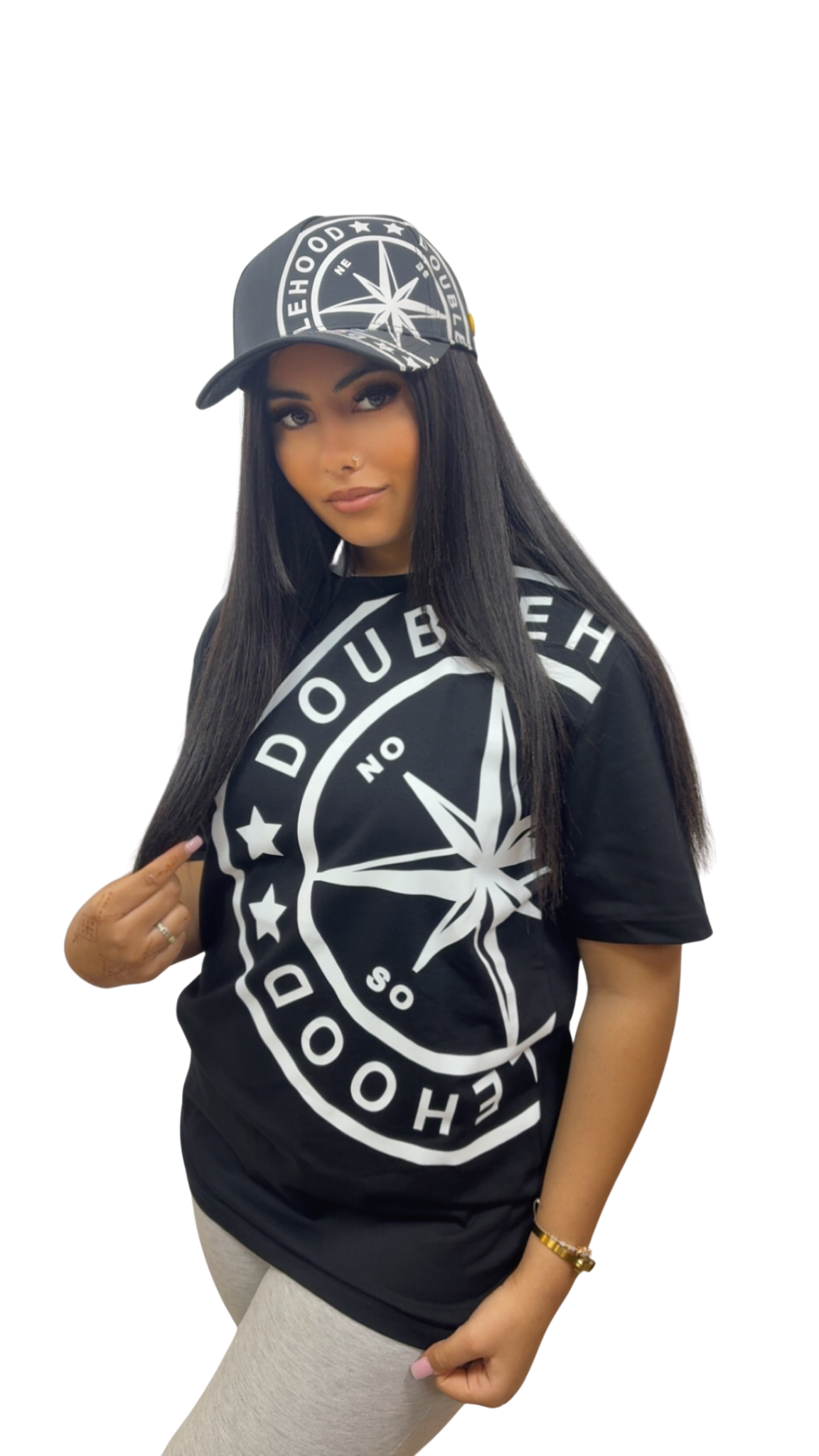 T-SHIRT DOUBLEHOOD KARIS 12 BLACK WHITE