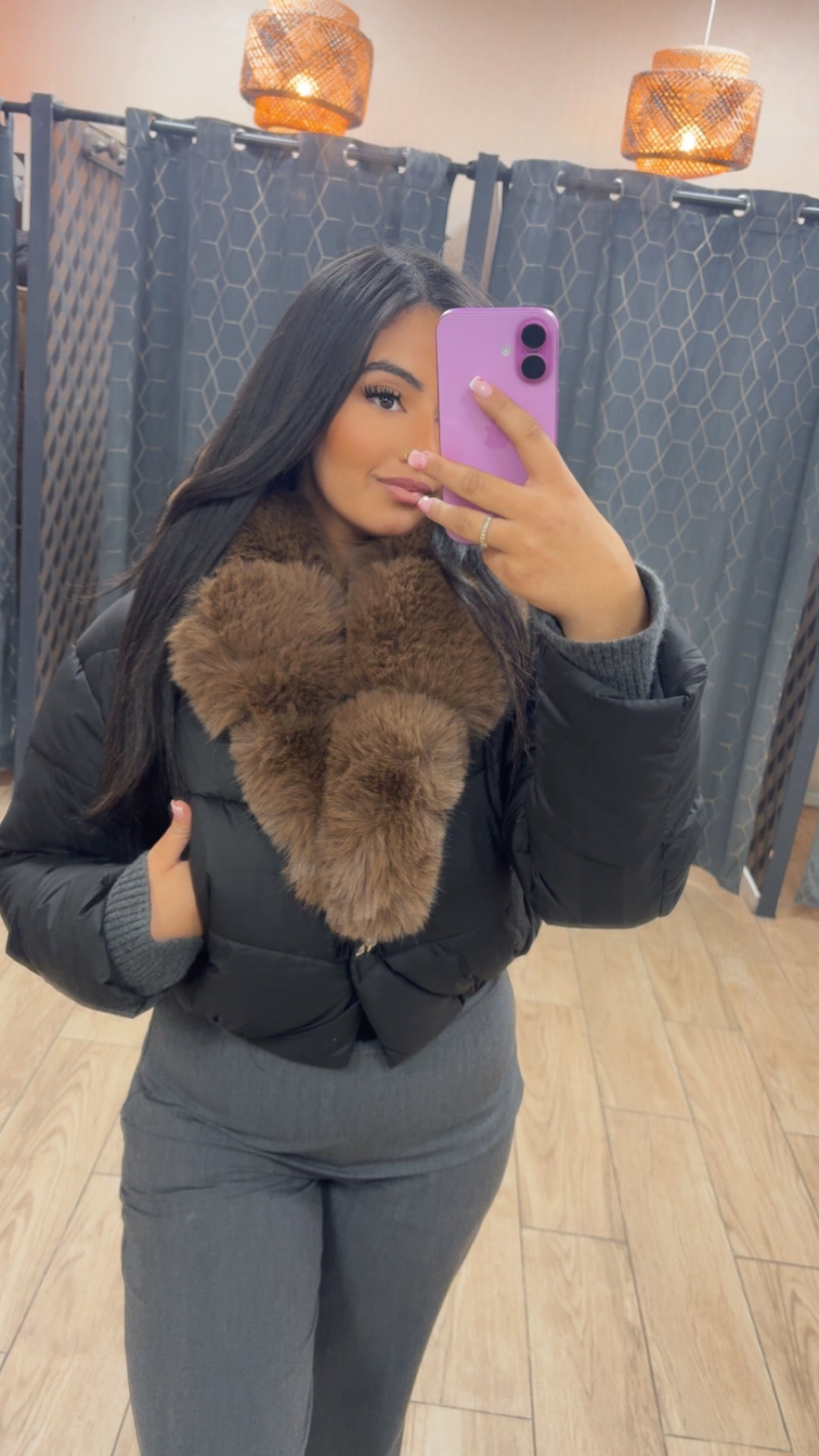 Doudounes MACADAM black à fourrure