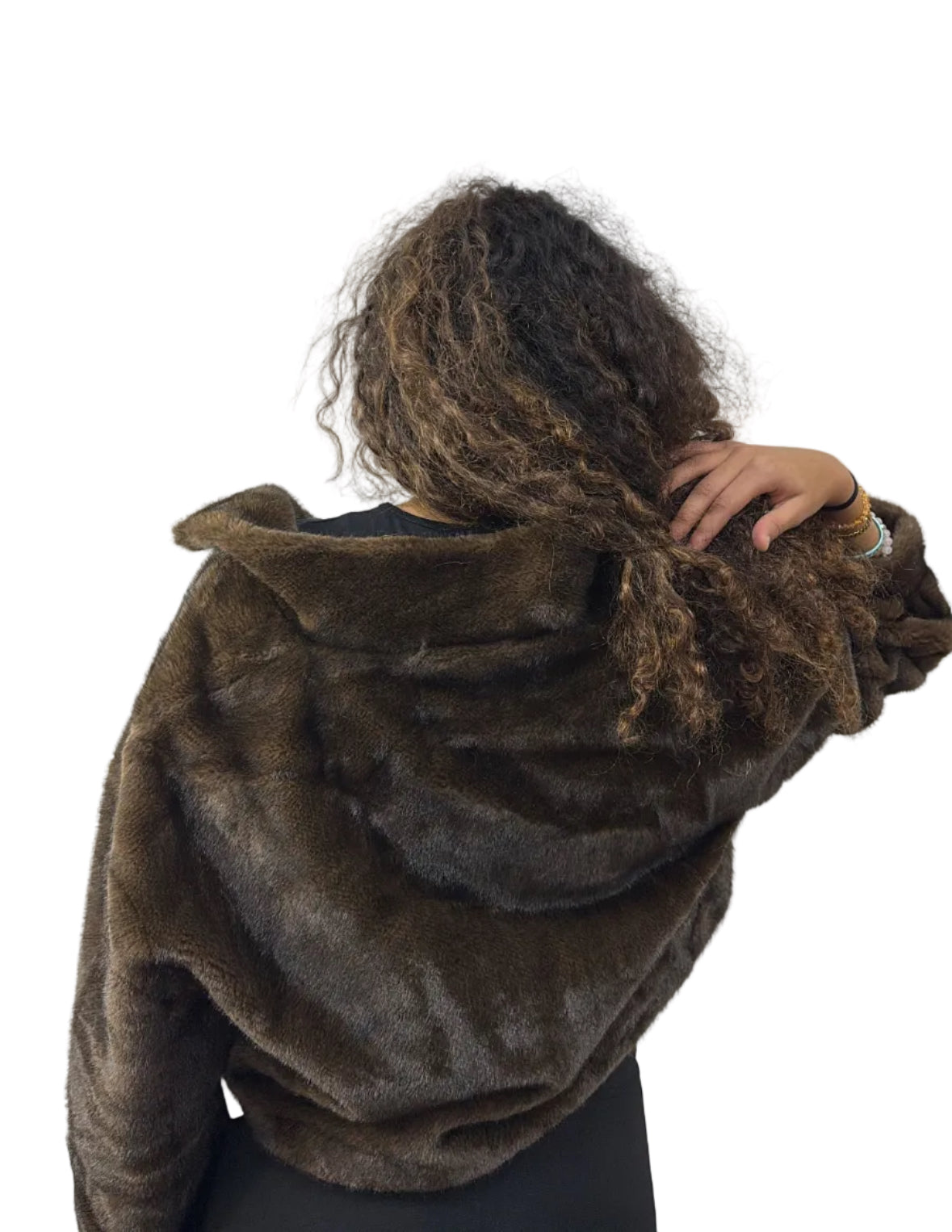 FOURRURE GOLD&SILVER MARRON