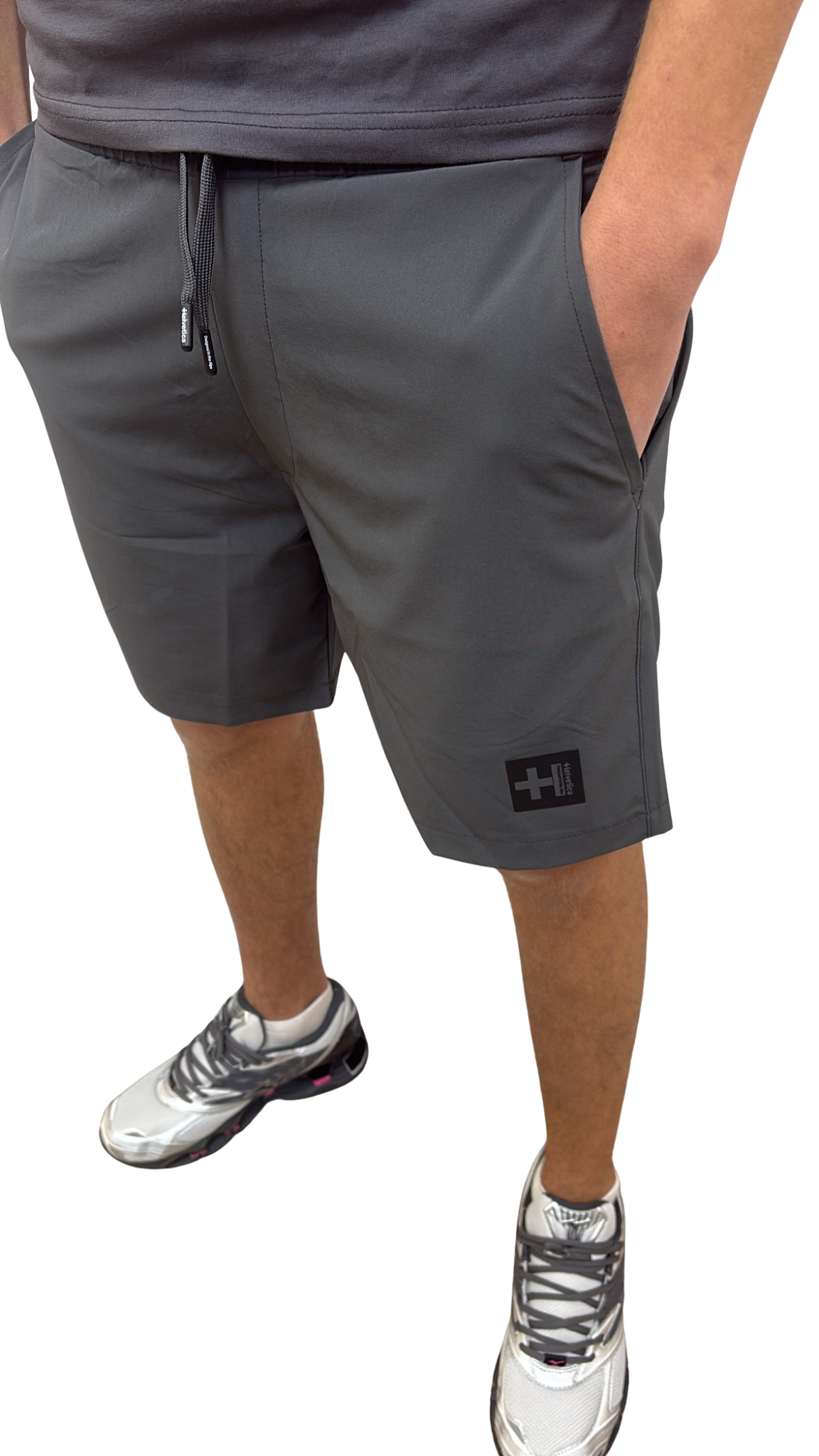 SHORT HELVETICA FOSTER 19 DARK GREY