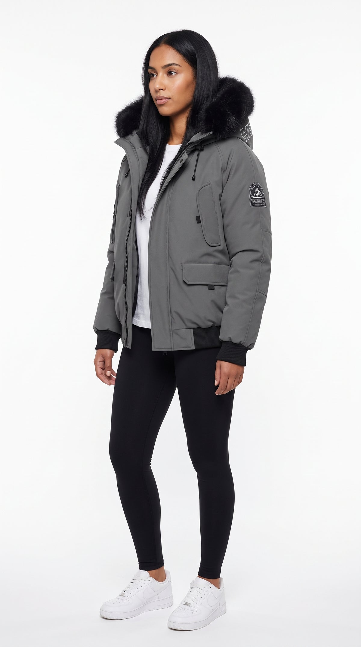 HELVETICA WILSON FEMME GRISE 2026 (Cagoule intégrée)