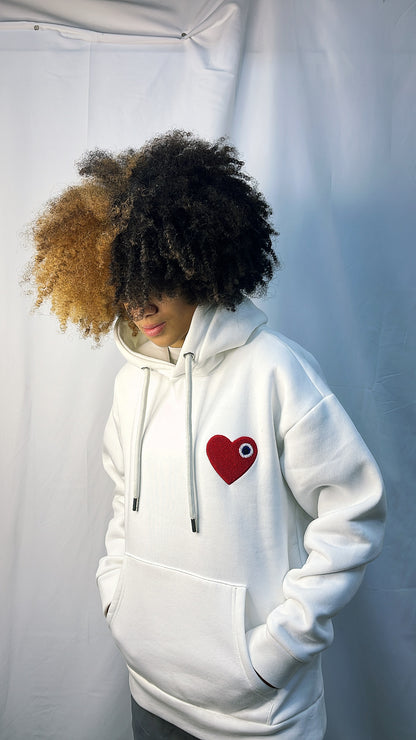 PULL BLANC ADJ CŒUR ROUGE