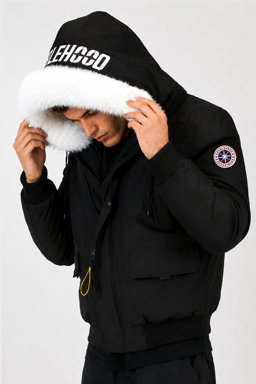 DOUDOUNE DOUBLEHOOD MACADAM V2 01 – BLACK SUPREM