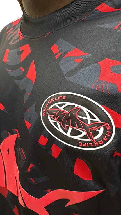 T-SHIRT SHARK LIFE rouge