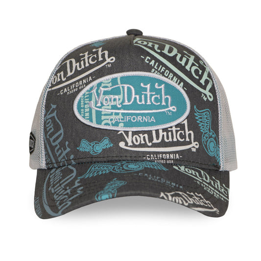 CASQUETTE Von Dutch Grise Trucker Snapback en Denim CAFE