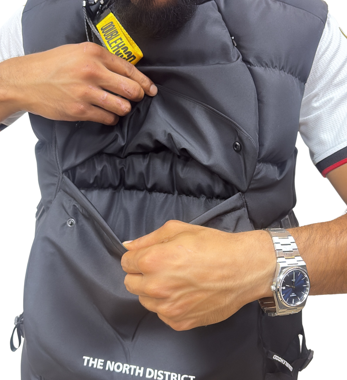 DOUDOUNE DOUBLEHOOD SANS-MANCHES ALPHA 02 BLACK