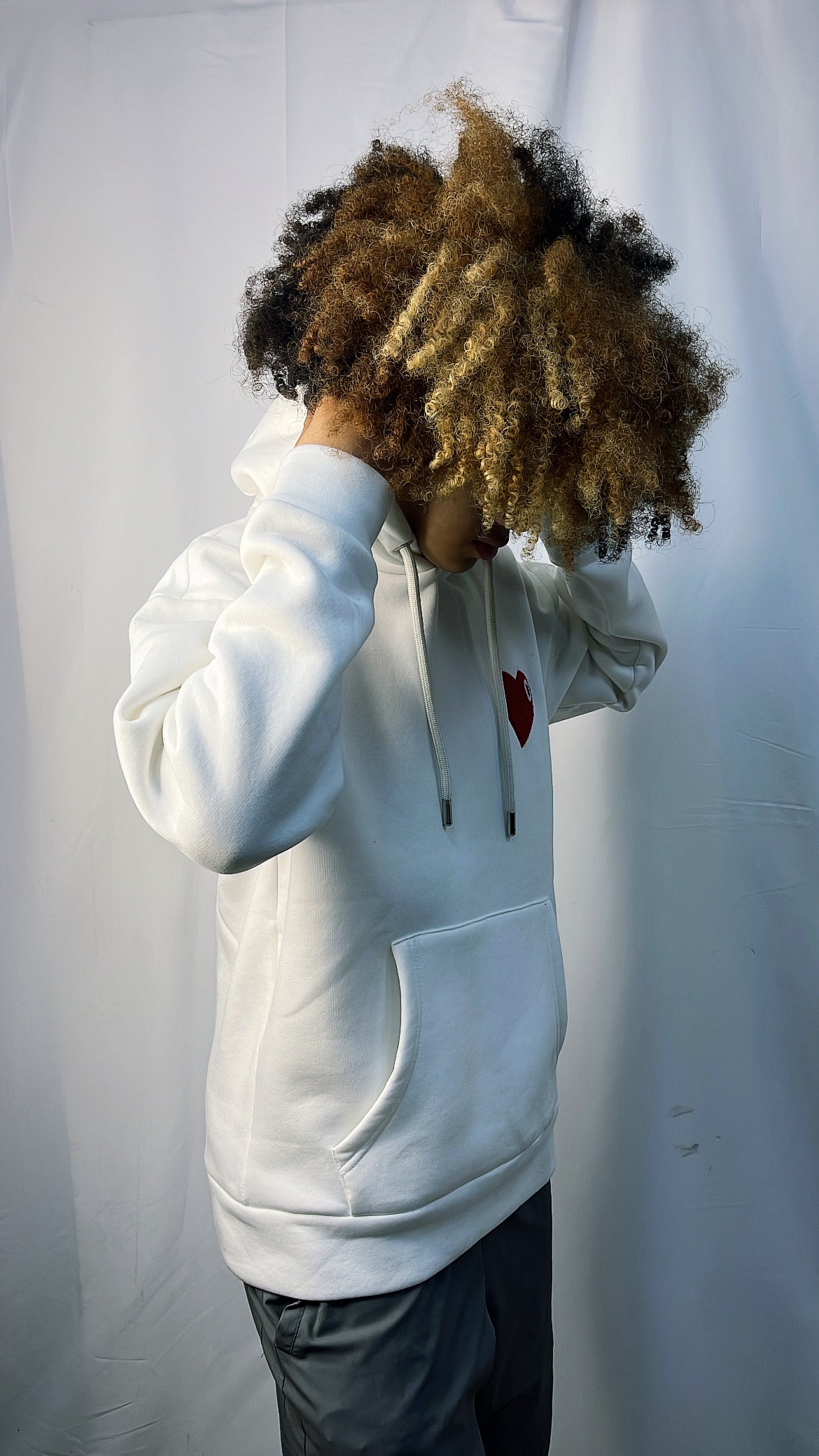 PULL BLANC ADJ CŒUR ROUGE