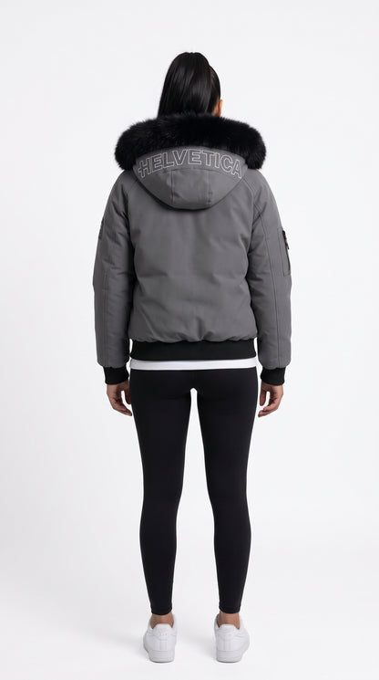 HELVETICA WILSON FEMME GRISE 2026 (Cagoule intégrée)