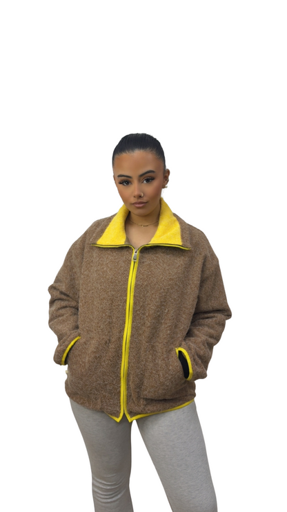 GILET POLAIRE TENDANCE MARRON