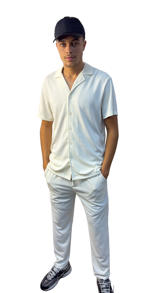 Ensemble chemise+pantalon blanc
