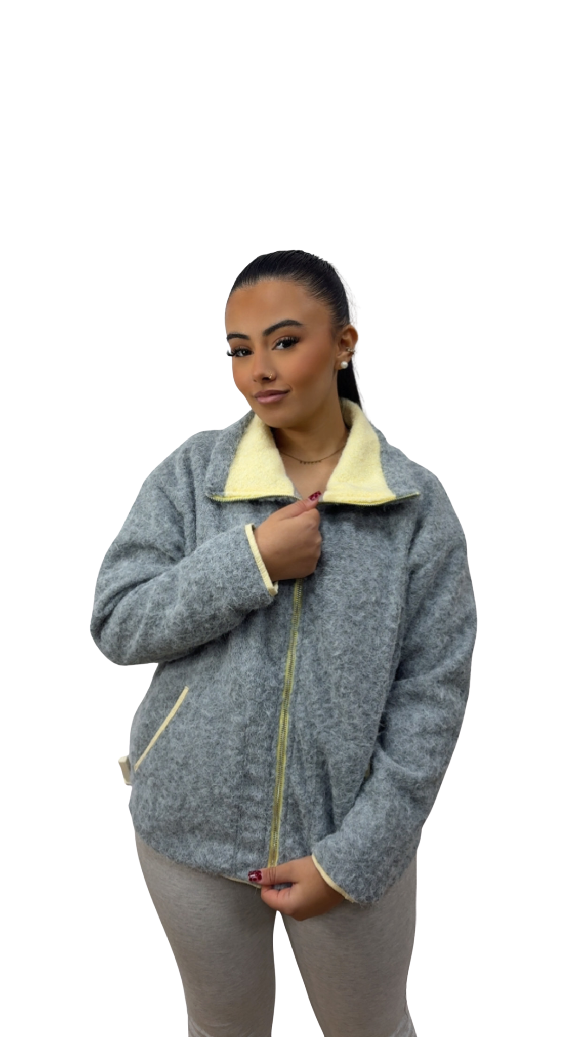 GILET POLAIRE TENDANCE GRIS