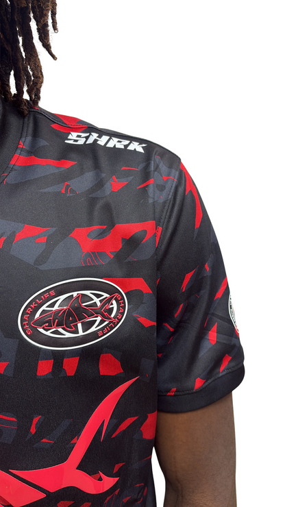 T-SHIRT SHARK LIFE rouge