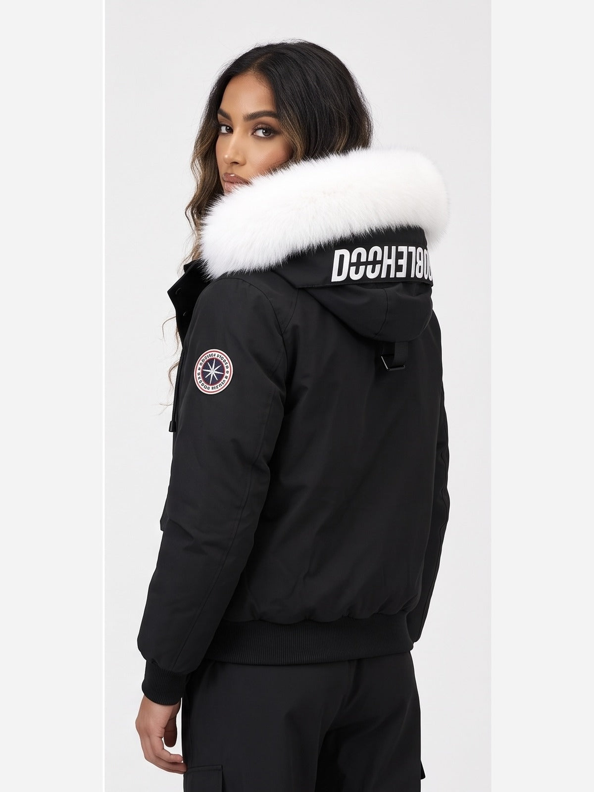 DOUDOUNE DOUBLEHOOD MACADAM V2 01 – BLACK SUPREM