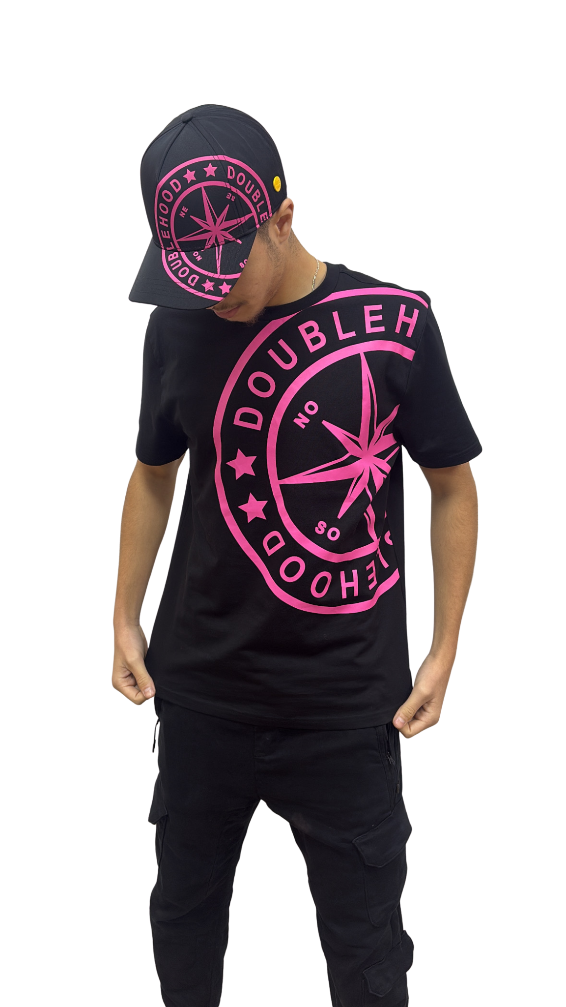 T-SHIRT DOUBLEHOOD KARIS 12 BLACK PINK