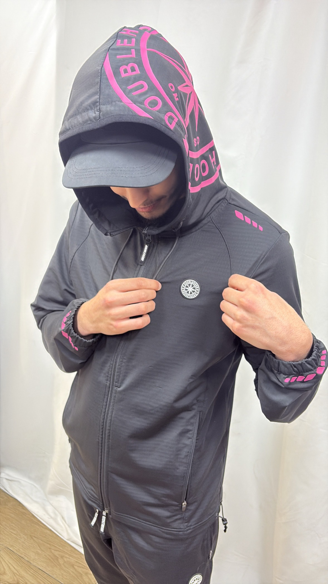 VESTE DOUBLEHOOD STRID 04 BLACK PINK