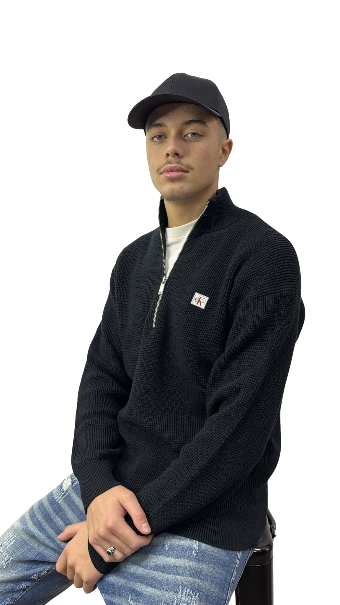 SWEAT CALVIN KLEIN ZIPÉ NOIR