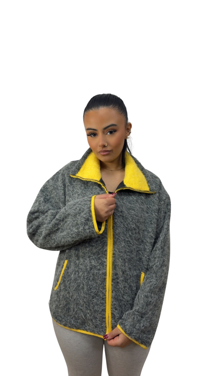 GILET POLAIRE TENDANCE GRIS FONCÉ