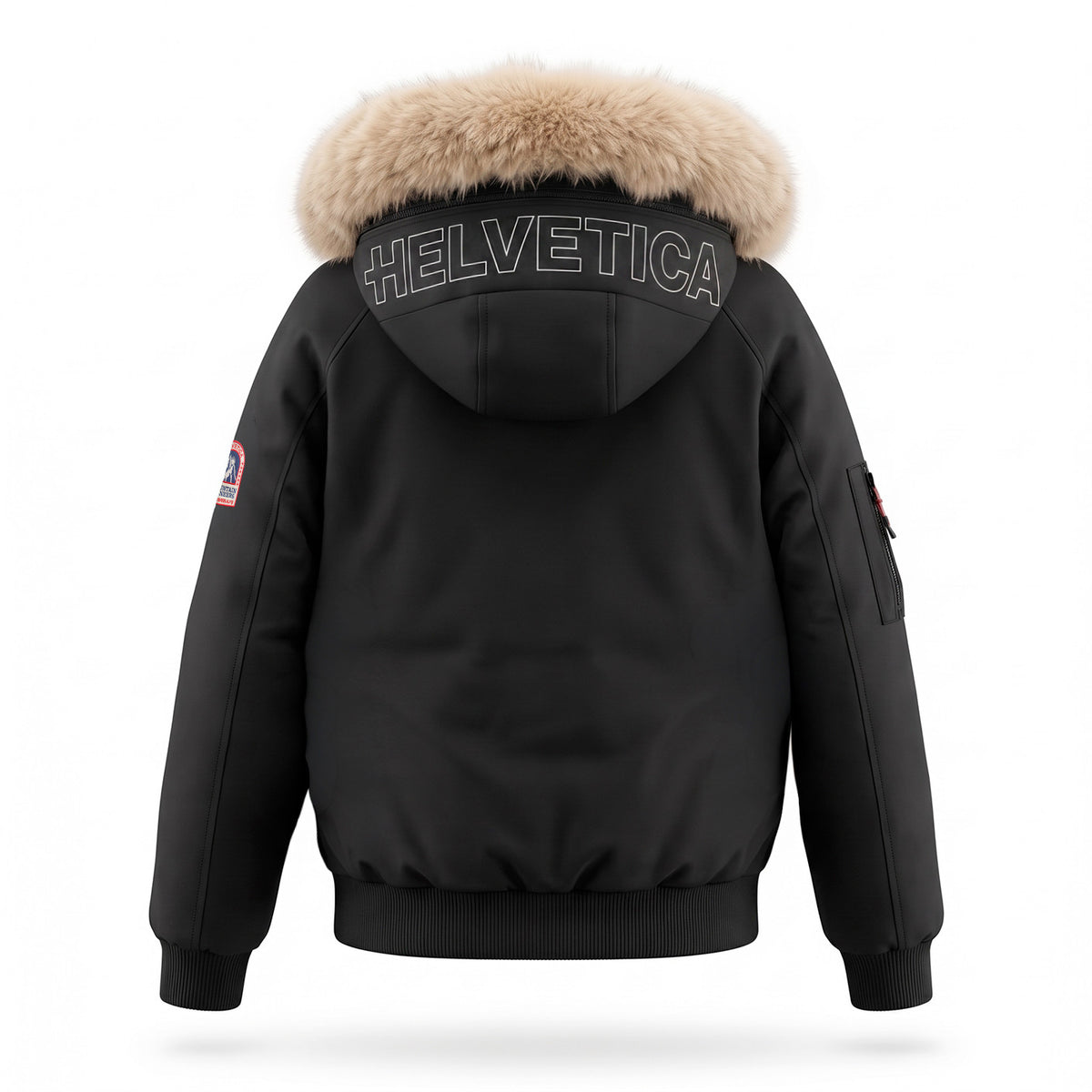 Doudoune Helvetica Wilson beige fourrure homme 2026 – vue 3
