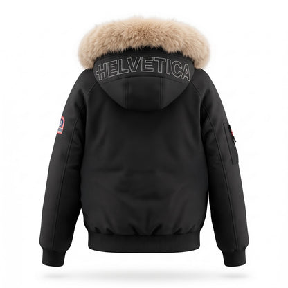 Doudoune Helvetica Wilson beige fourrure homme 2026 – vue 3