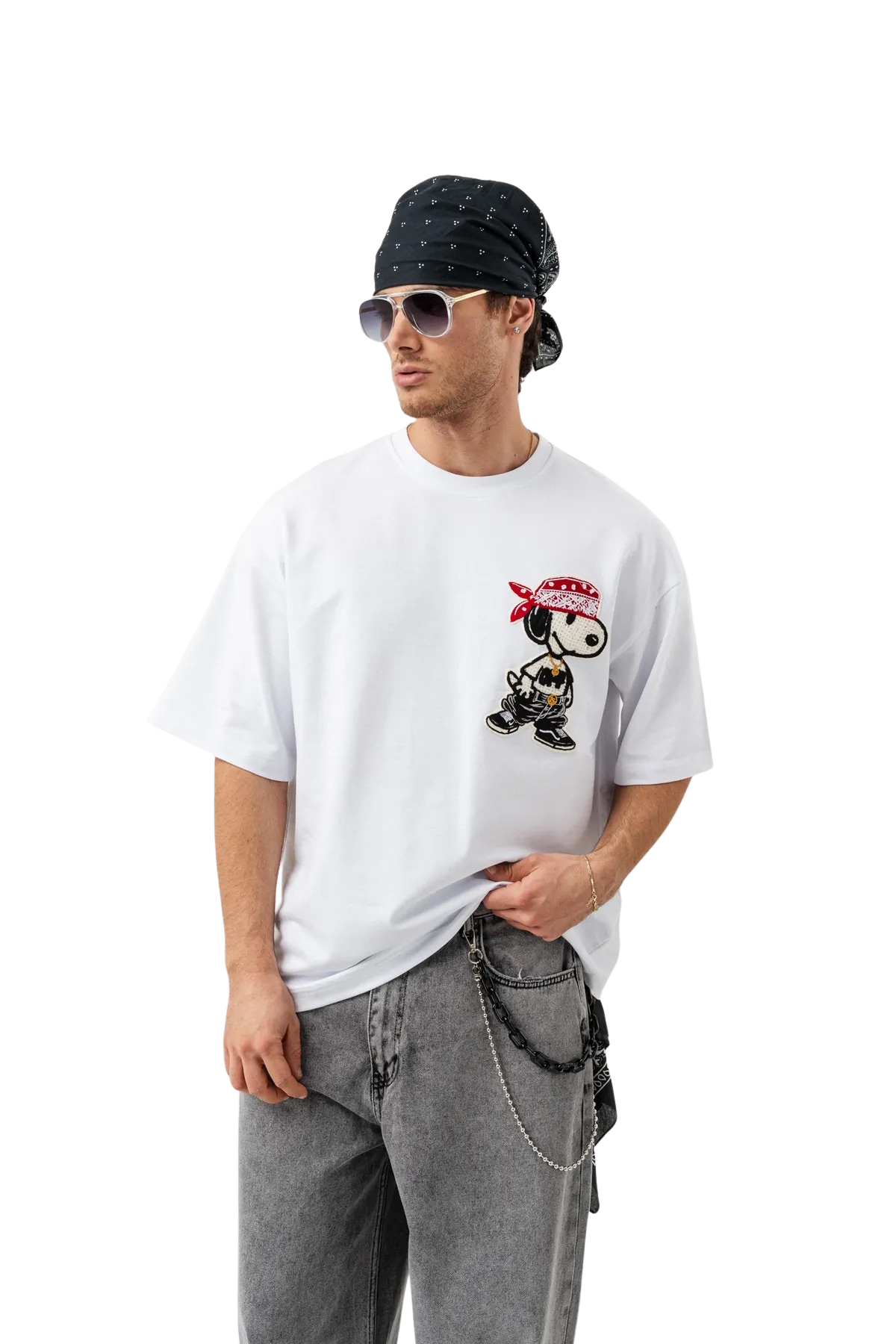 T-shirt bandana blanc