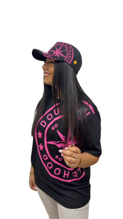 T-SHIRT DOUBLEHOOD KARIS 12 BLACK PINK