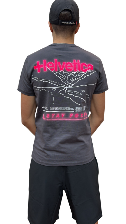 T-SHIRT HELVETICA CYBER 12 DARK GREY