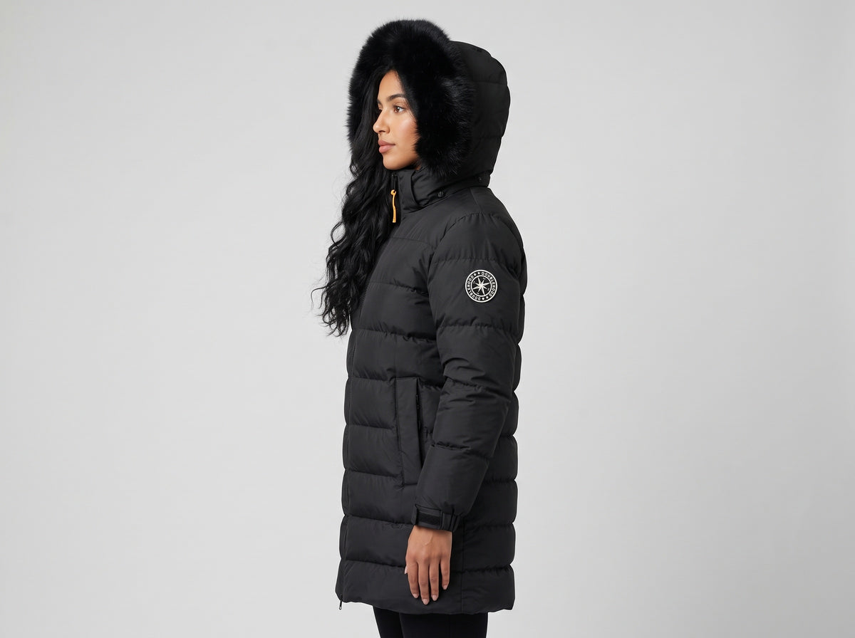 DOUDOUNE LONGUE DOUBLEHOOD EVEREST 01-BLACK