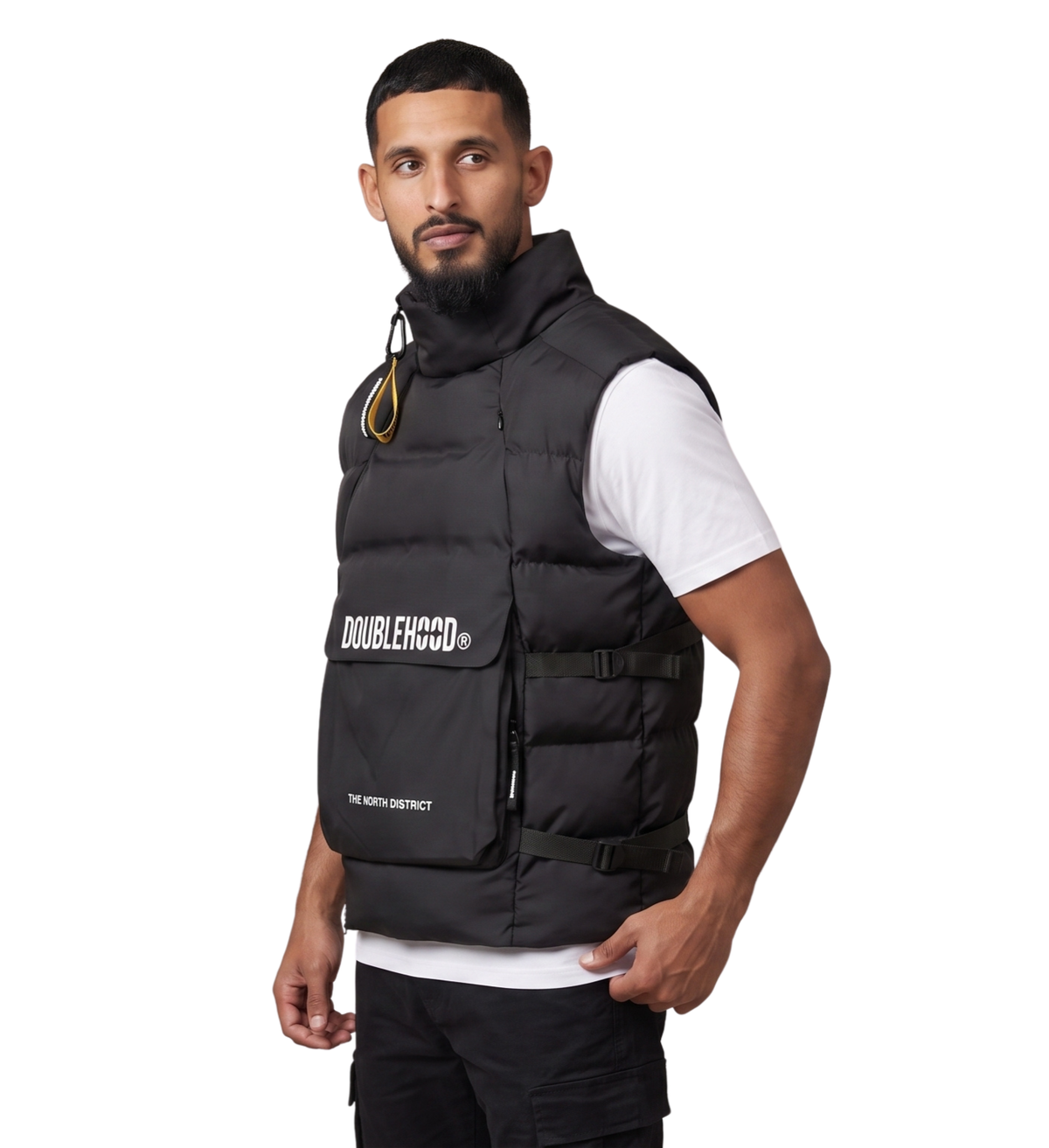 DOUDOUNE DOUBLEHOOD SANS-MANCHES ALPHA 02 BLACK
