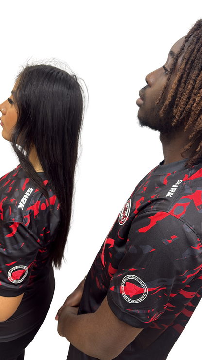 T-SHIRT SHARK LIFE rouge