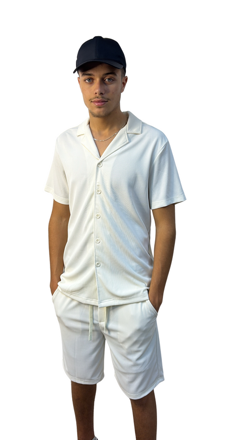 Ensemble chemise+short blanc