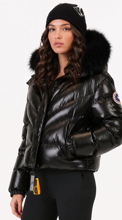DOUDOUNE DOUBLEHOOD HYDRA 01 fourrure black