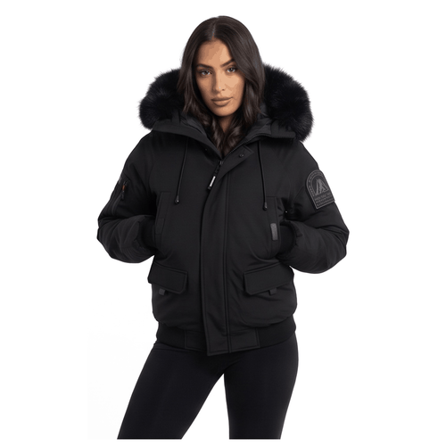 Doudoune Helvetica Wilson femme noire fourrure 2026