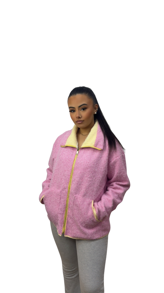 GILET POLAIRE TENDANCE ROSE