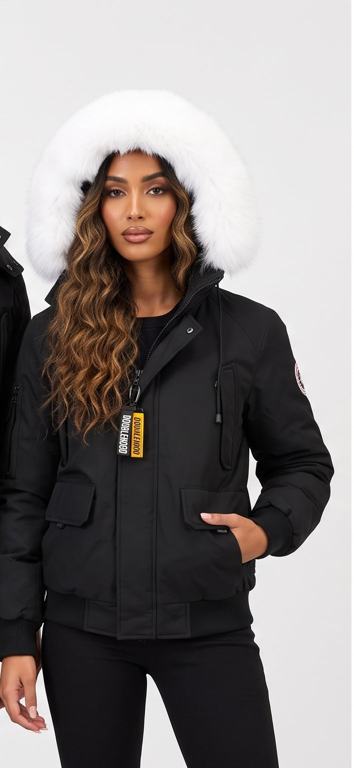 DOUDOUNE DOUBLEHOOD MACADAM V2 01 – BLACK SUPREM