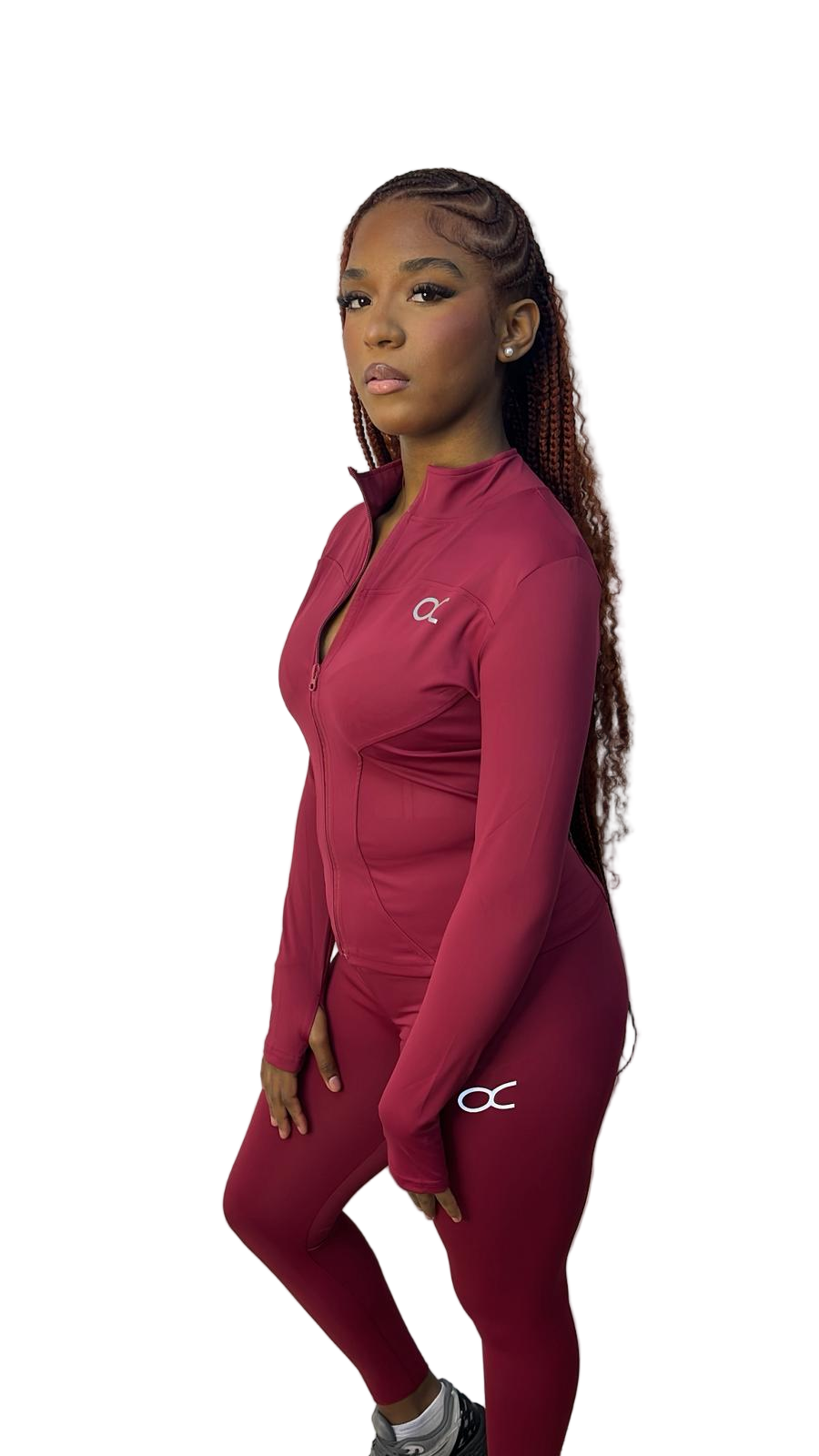 Ensemble legging zipe OCTA bordeaux
