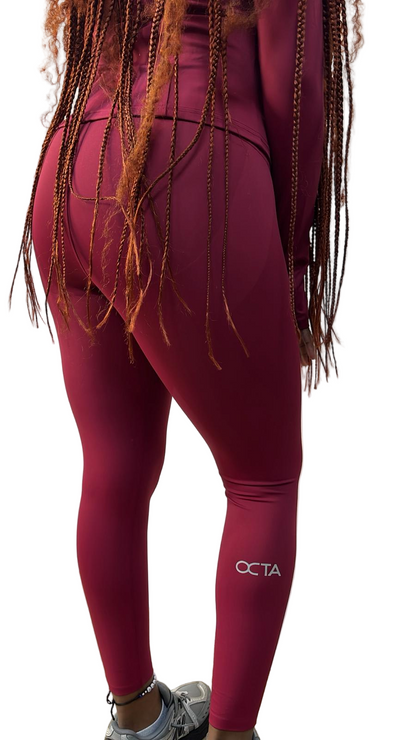 Ensemble legging zipe OCTA bordeaux
