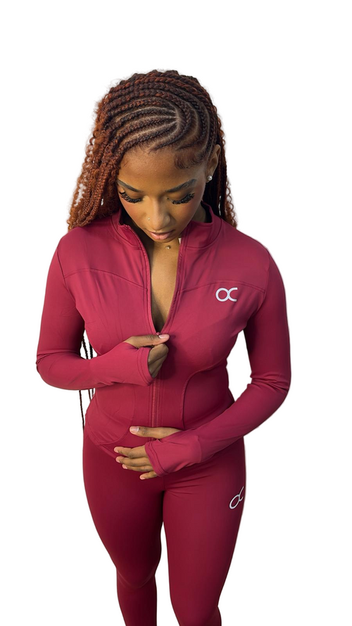 Ensemble legging zipe OCTA bordeaux
