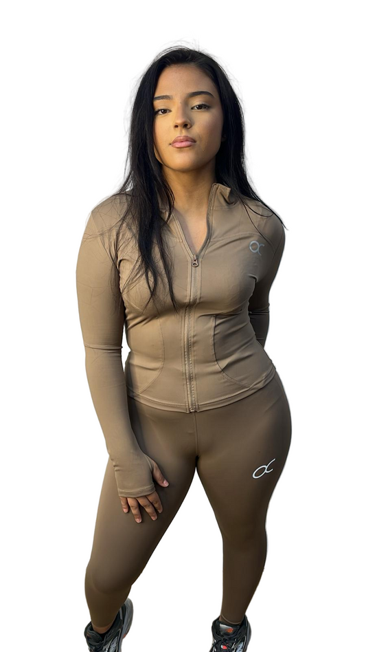 Ensemble legging zipe OCTA Camel