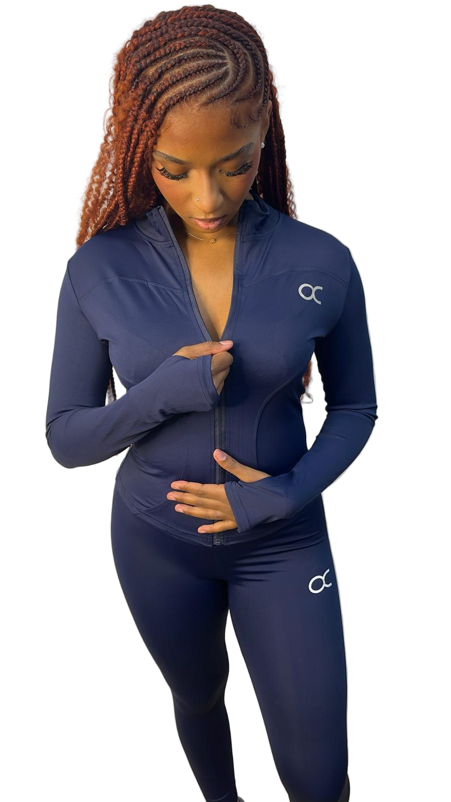 Ensemble legging zipe OCTA bleu nuit