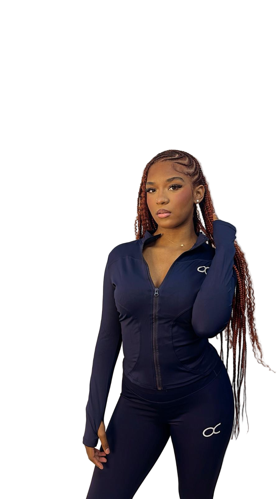 Ensemble legging zipe OCTA bleu nuit