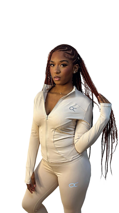 Ensemble legging zipe Octa crème