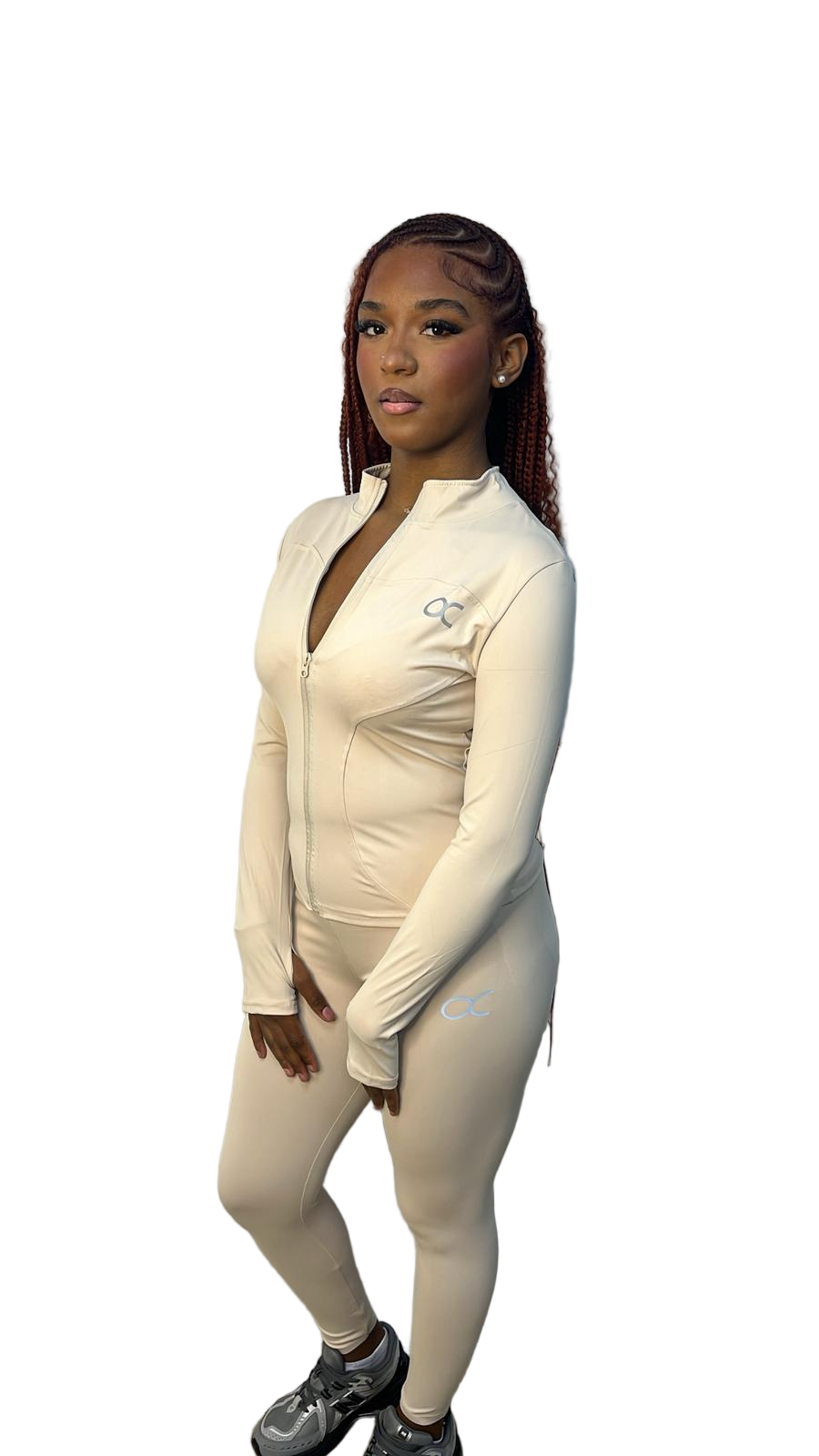 Ensemble legging zipe Octa crème