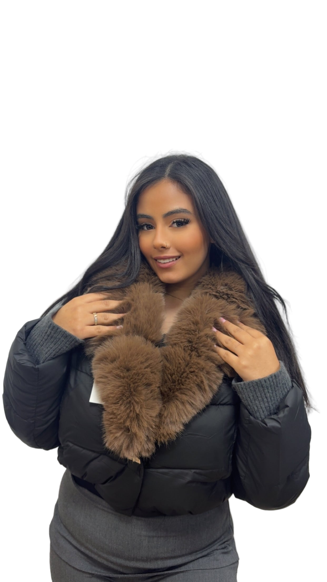 Doudounes MACADAM black à fourrure