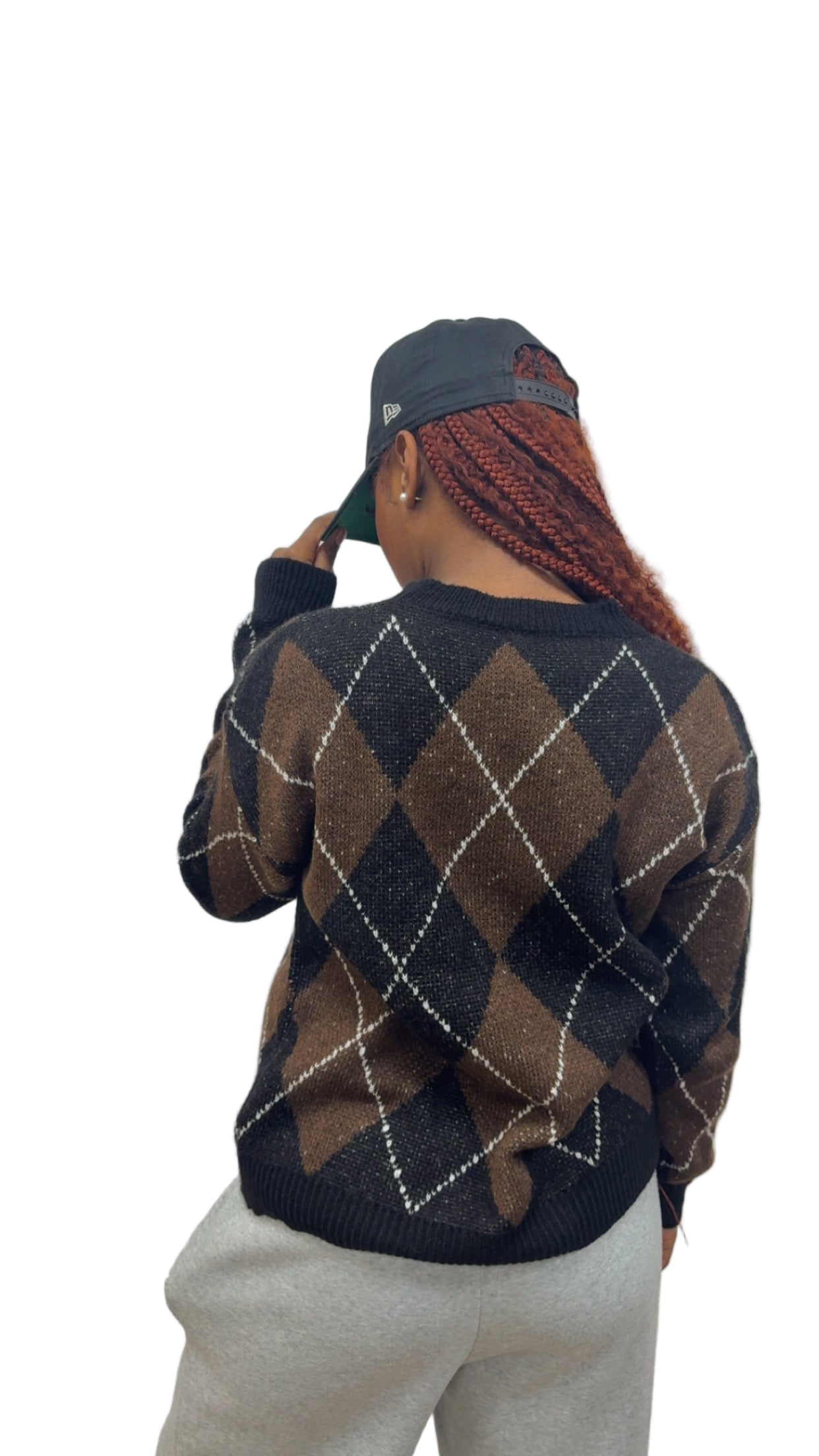 Pull MACADAM à carreaux marron