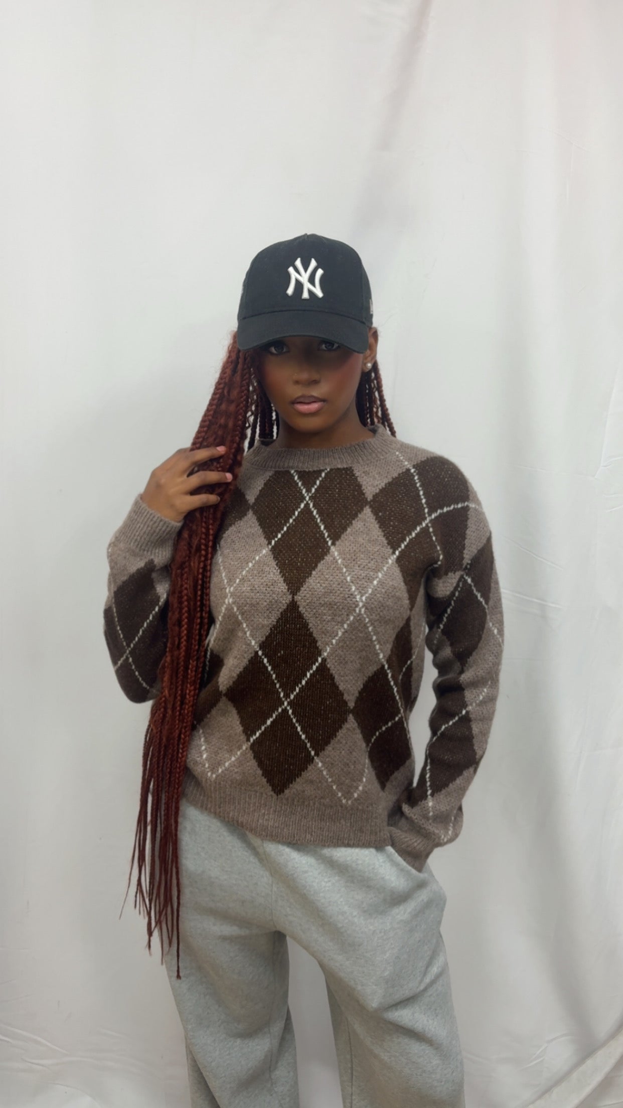Pull MACADAM à carreaux automne