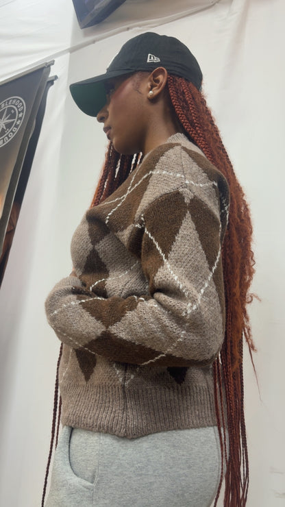 Pull MACADAM à carreaux automne