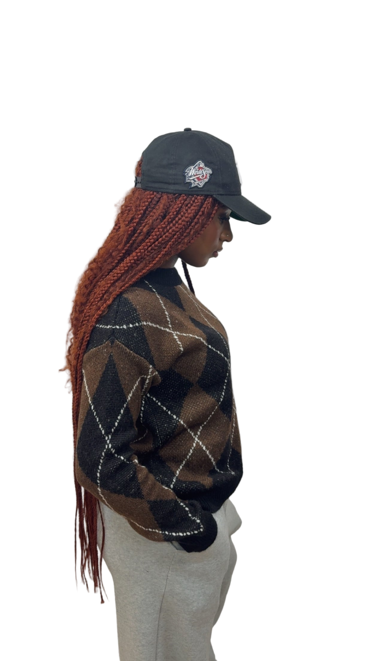 Pull MACADAM à carreaux marron