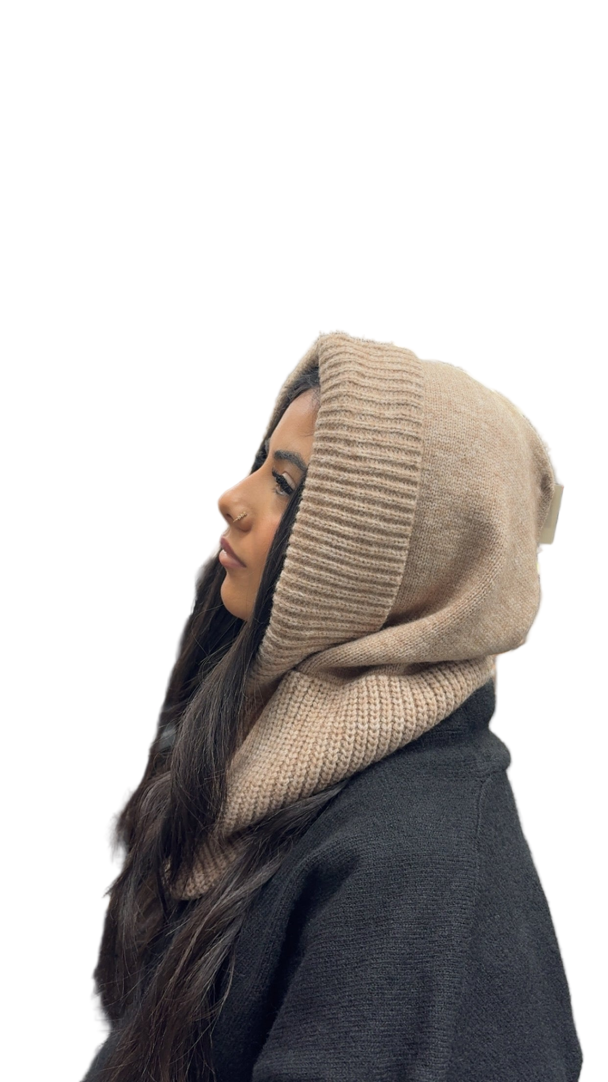 Cagoule MACADAM marron à zip capuche