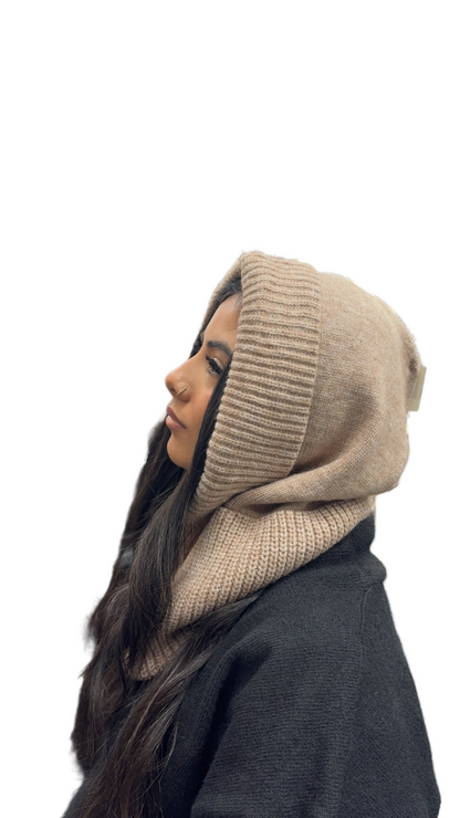 Cagoule MACADAM marron à zip capuche